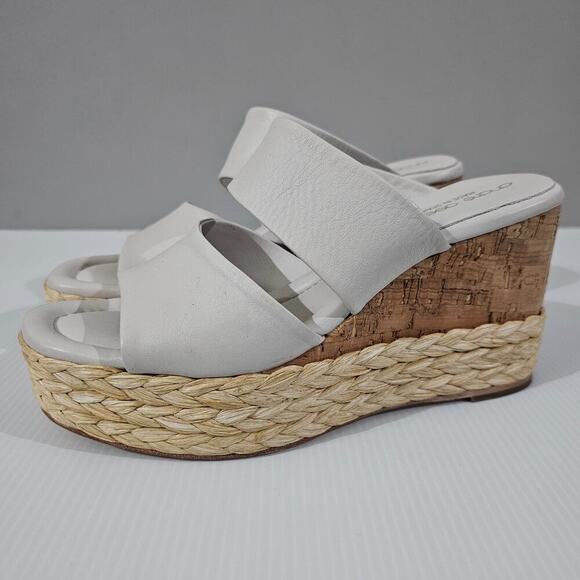 NEW Andre Assous Pilar Wedge Sandal EU 39 Platform Espadrille Off White Leather - Picture 13 of 13